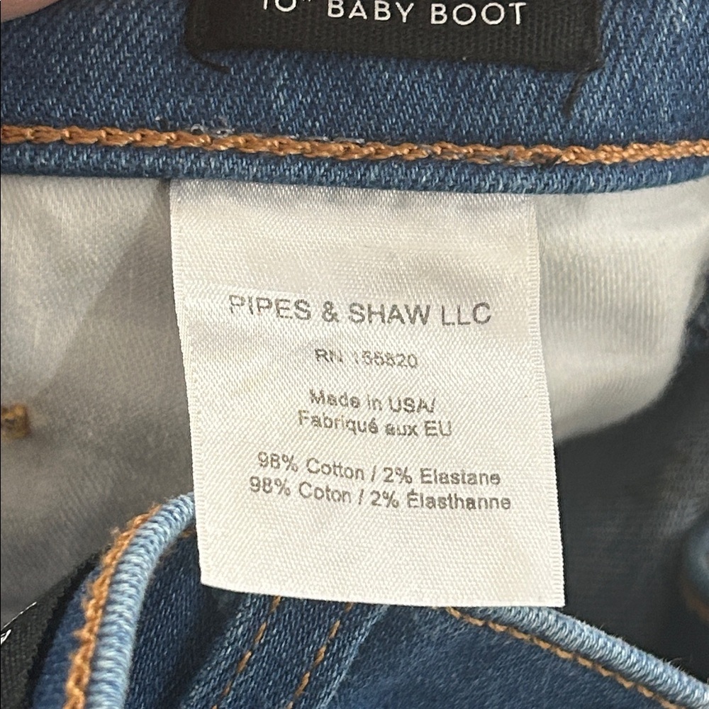 Veronica Beard Carolyn 10" Baby Boot Tuxedo Stripe Raw Hem Button Fly Jeans - 27 - Picture 10 of 10
